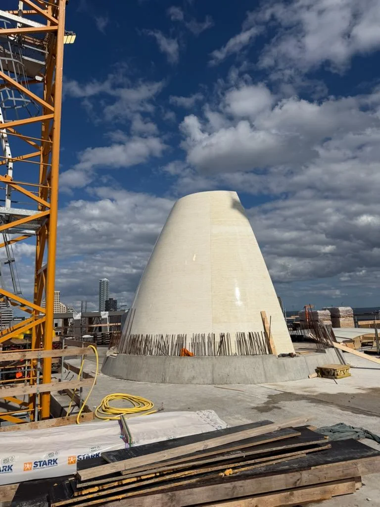 In-situ-støbt betoncocoon på byggepladsen ved Aarhus Ø