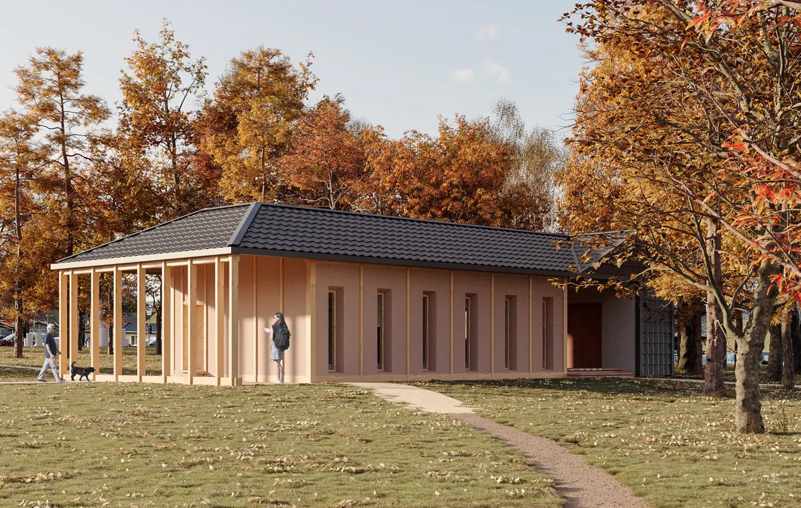 Visualisering af det færdige Hampens Hus